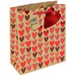 KRAFT HEARTS VALENTINES MEDIUM GIFT BAG 12S