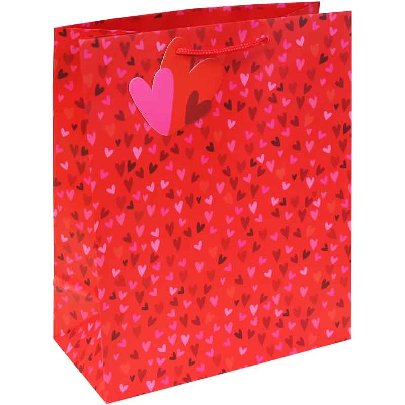 MINI HEARTS VALENTINES LARGE GIFT BAG 12S