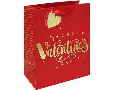 HAPPY VALENTINES DAY TEXT LARGE GIFT BAG 12S