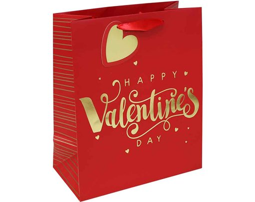 HAPPY VALENTINES DAY TEXT LARGE GIFT BAG 12S