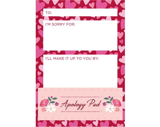 VALENTINES APOLOGY NOTEPAD