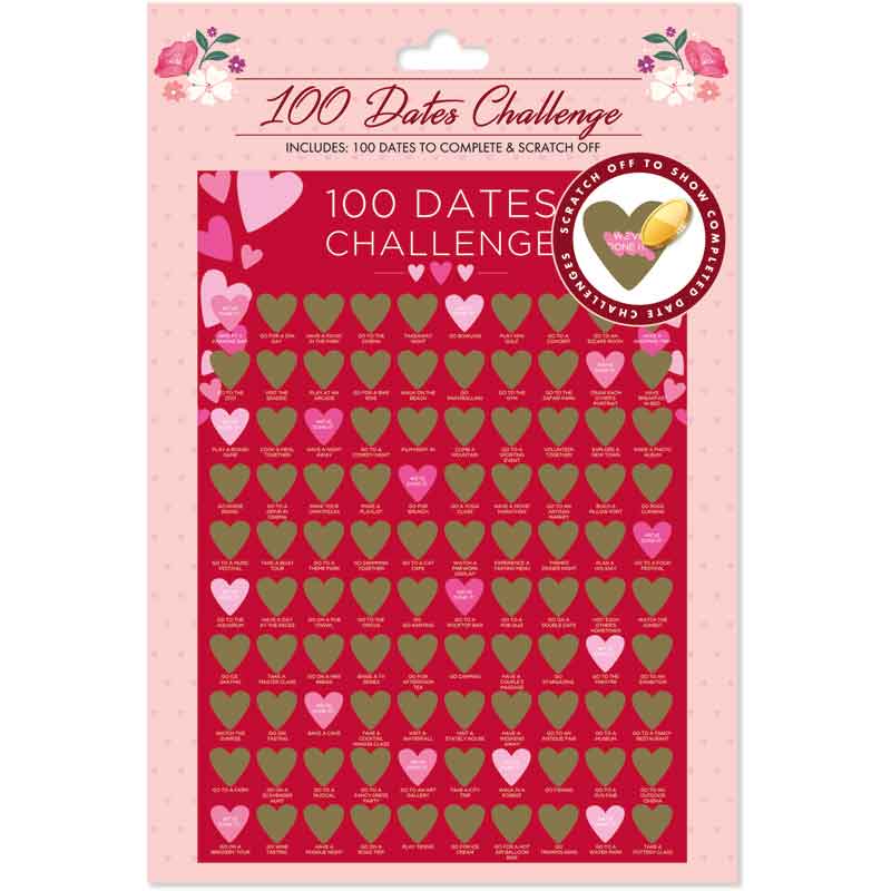 VALENTINES 100 DATES CHALLENGE POSTER