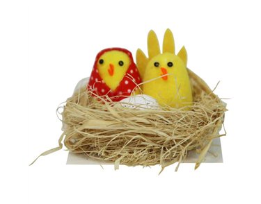 CHICKS IN BASKET