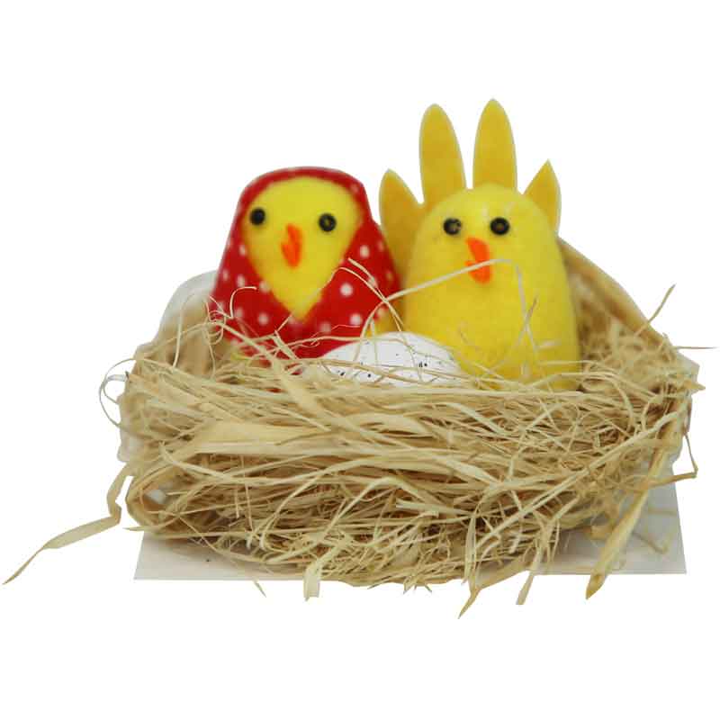 CHICKS IN BASKET