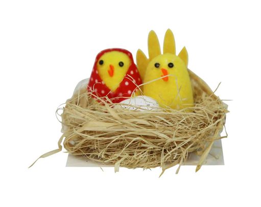CHICKS IN BASKET