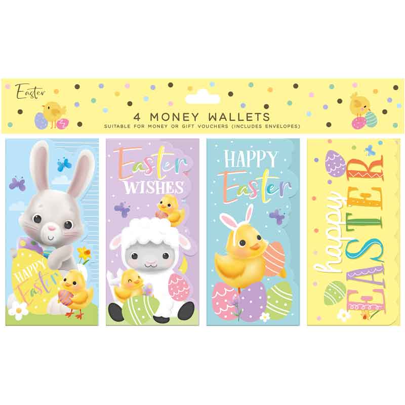 4PK CUTE EASTER MONEY WALLETS 12S