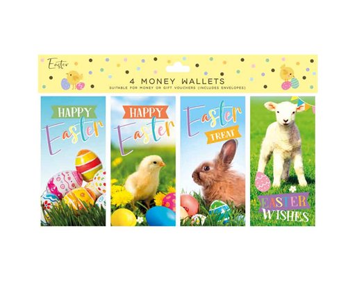 4PK PHOTOGRAPHIC EASTER MONEY WALLETS 12S