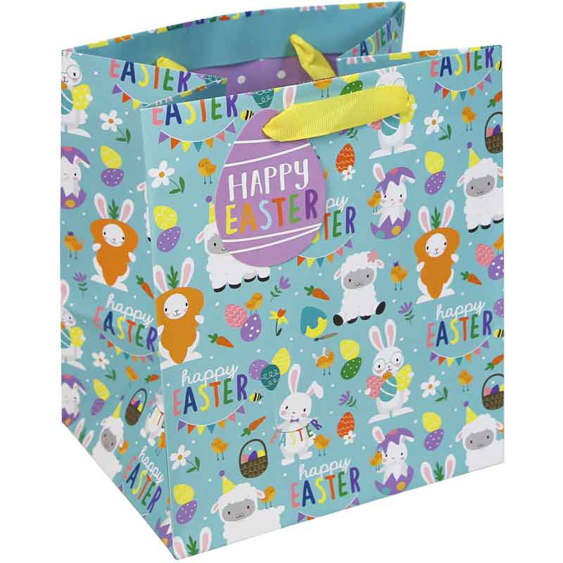 EASTER CUTE CHARACTERS MEDIUM GIFT BAG 12S