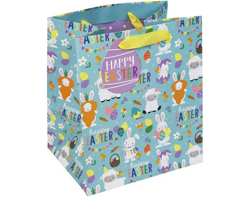 EASTER CUTE CHARACTERS MEDIUM GIFT BAG 12S