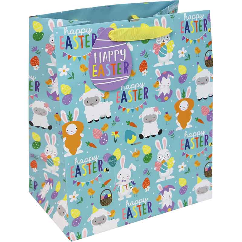 EASTER CUTE CHARACTERS LARGE GIFT BAG 12S