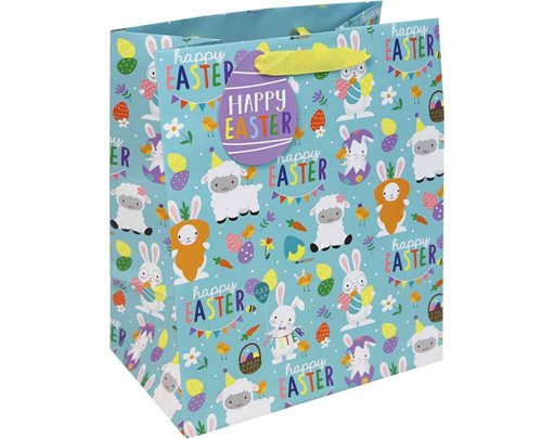 EASTER CUTE CHARACTERS LARGE GIFT BAG 12S