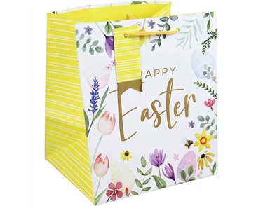 EASTER IN SPRING MEDIUM WIDE BASE GIFT BAG 12S