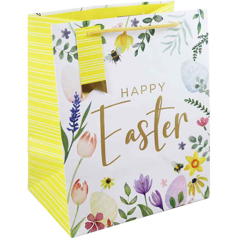 EASTER IN SPRING LARGE WIDE BASE GIFT BAG 12S