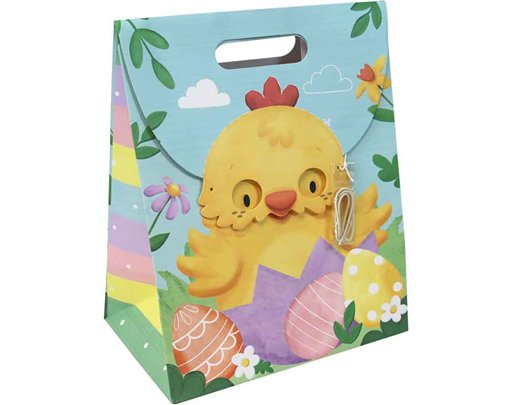 CHICK FACE BAG LARGE EXTRA WIDE BASE GIFT BAG 12S