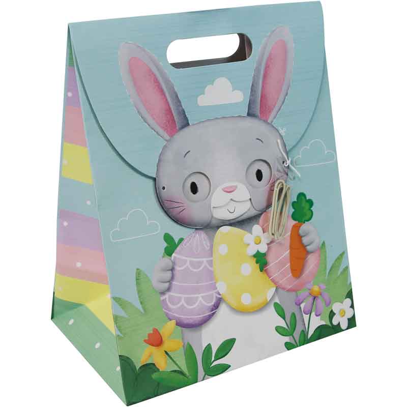 BUNNY FACE BAG LARGE EXTRA WIDE BASE GIFT BAG 12S