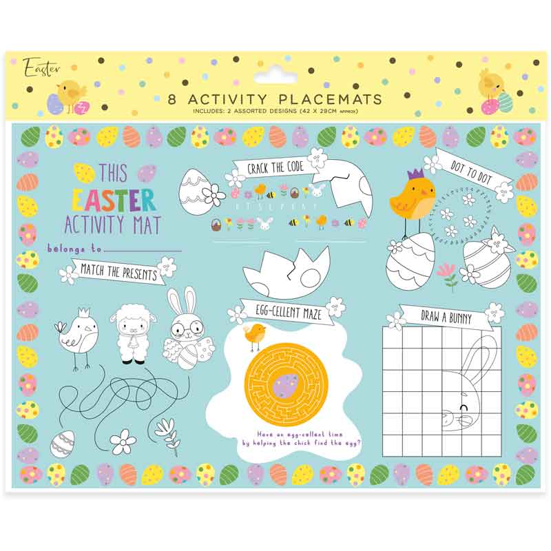 8PK EASTER ACTIVITY PLACEMATS
