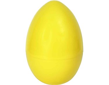 12in YELLOW EXTRA LARGE PLASTIC EGG 6S