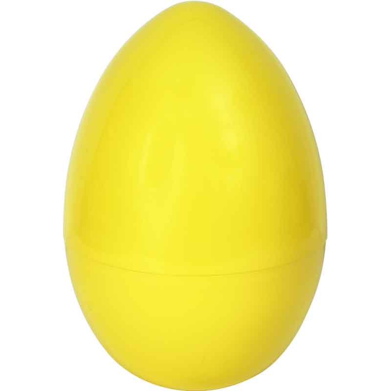 12in YELLOW EXTRA LARGE PLASTIC EGG 6S