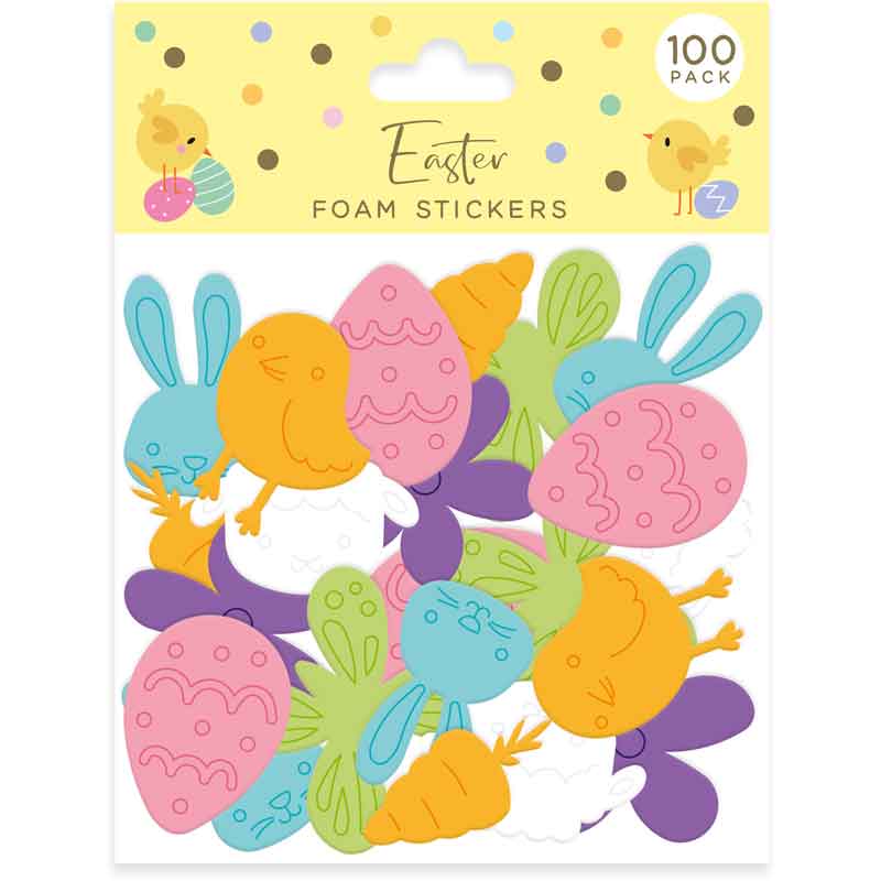 100PC EASTER FOAM STICKERS