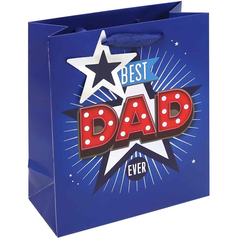 BEST DAD EVER MEDIUM GIFT BAG 12S