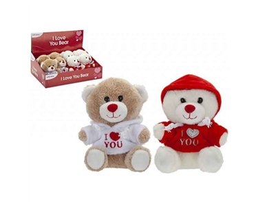 5in 2ASST I LOVE YOU BEAR WITH HOODY 12S