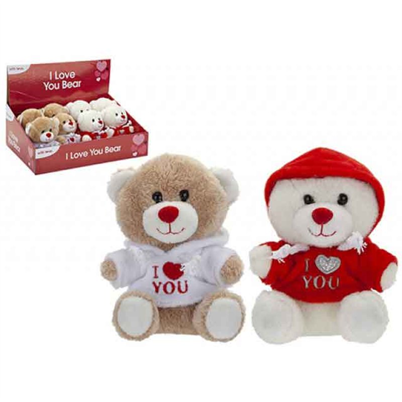 5in 2ASST I LOVE YOU BEAR WITH HOODY 12S