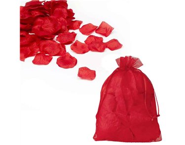 160PC FABRIC RED PETALS IN ORGANZA BAG