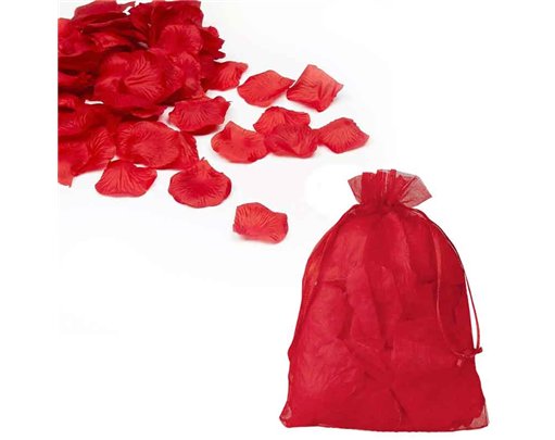 160PC FABRIC RED PETALS IN ORGANZA BAG