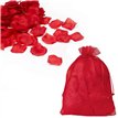 160PC FABRIC RED PETALS IN ORGANZA BAG