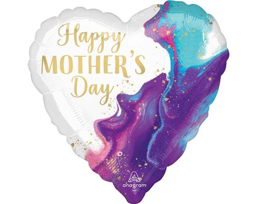 28in HEART MOTHER'S DAY ALLURING MARBLE JUMBO FOIL BALLOON