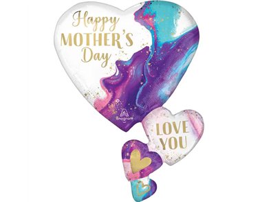 MOTHER'S DAY ALLURING MARBLE HEARTS SUPERSHAPE