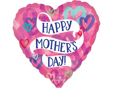 28in HEART MOTHER'S DAY LAYERED HEARTS FOIL BALLOON