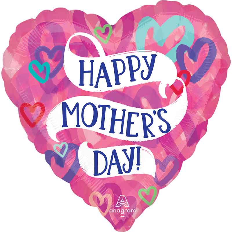 28in HEART MOTHER'S DAY LAYERED HEARTS FOIL BALLOON