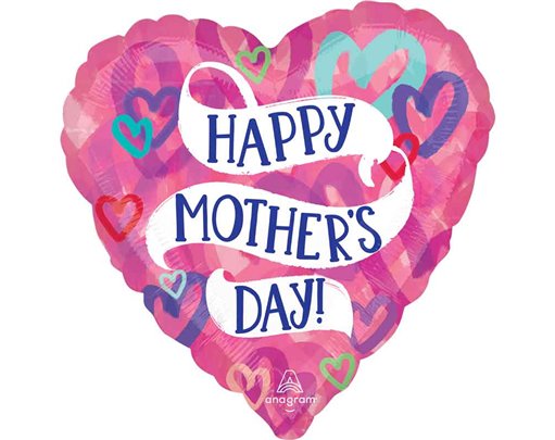 28in HEART MOTHER'S DAY LAYERED HEARTS FOIL BALLOON