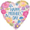 18in HEART HAPPY MOTHERS DAY BOTANICAL LINES FOIL BALLOON