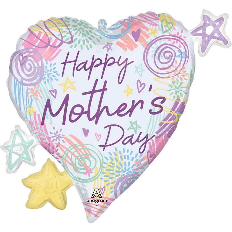 MOTHER'S DAY SWEET SCRIBBLESS SUPERSHAPE FOIL BALLOON