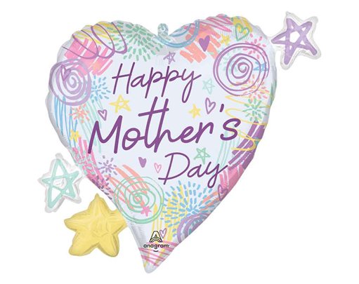 MOTHER'S DAY SWEET SCRIBBLESS SUPERSHAPE FOIL BALLOON