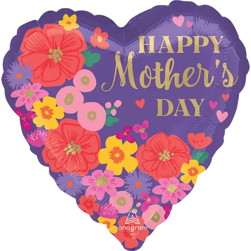 18in HAPPY MOTHERS DAY SWEET FLORALS FOIL BALLOON
