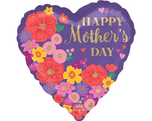 18in HAPPY MOTHERS DAY SWEET FLORALS FOIL BALLOON