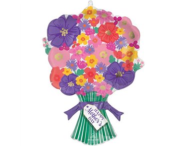HAPPY MOTHERS DAY SWEET FLORAL BOUQUET SUPERSHAPE FOIL BALLOON