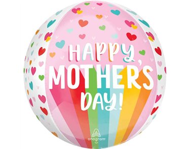 HAPPY MOTHERS DAY BRIGHT STRIPES & HEARTS ORBZ