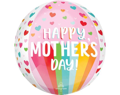 HAPPY MOTHERS DAY BRIGHT STRIPES & HEARTS ORBZ