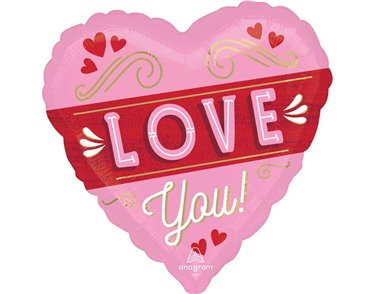 28in RETRO LOVE JUMBO HEART FOIL BALLOON