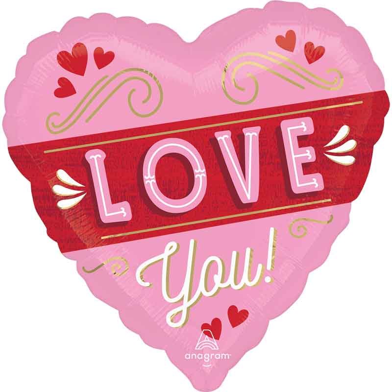 28in RETRO LOVE JUMBO HEART FOIL BALLOON
