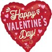 18n RETRO VALENTINE STANDARD HEART FOIL BALLOON