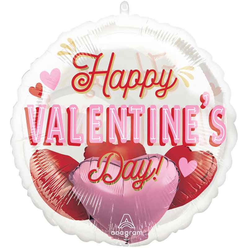 RETRO VALENTINE'S DAY HEARTS INSIDERS FOIL BALLOON