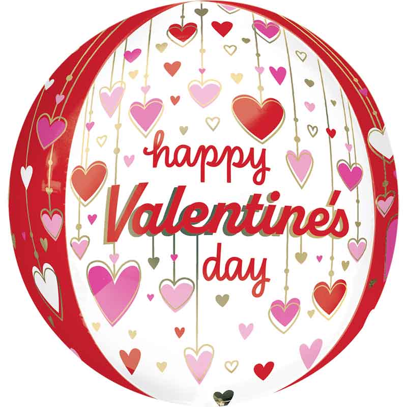 HAPPY VALENITINES DAY DANGLING HEARTS XL ORBZ