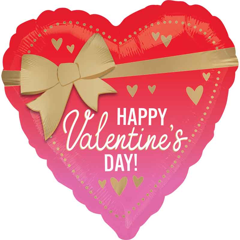 18in BETTER WITH BOWS VALENTINE SATIN HEART FOIL BALLOON