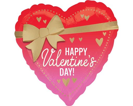 18in BETTER WITH BOWS VALENTINE SATIN HEART FOIL BALLOON