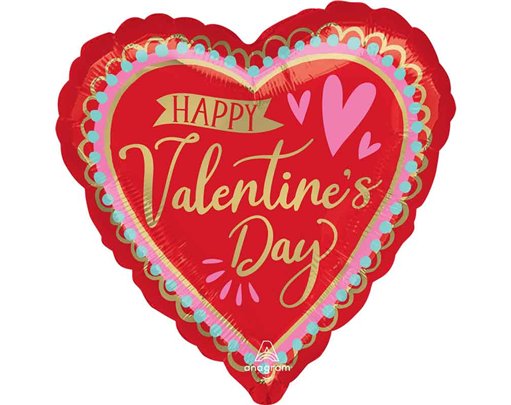18in HAPPY VALENTINES DAY ARTISTIC AFFECTION HEART FOIL BALLOON